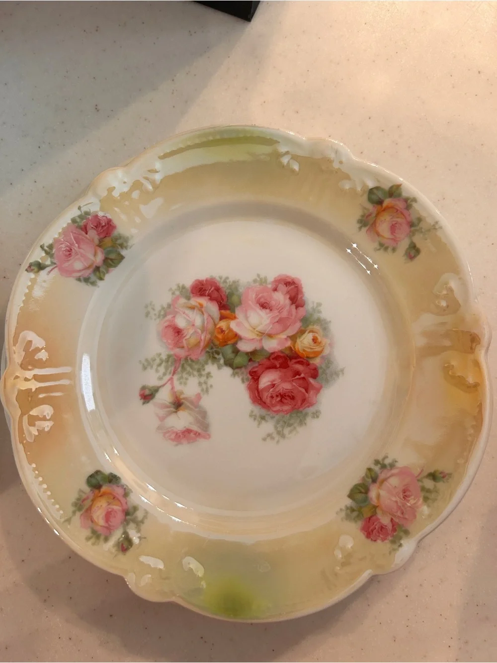 1 Replacement Schumann Bavaria Antique Airbrushed Ombré Luster Rim Small Plate